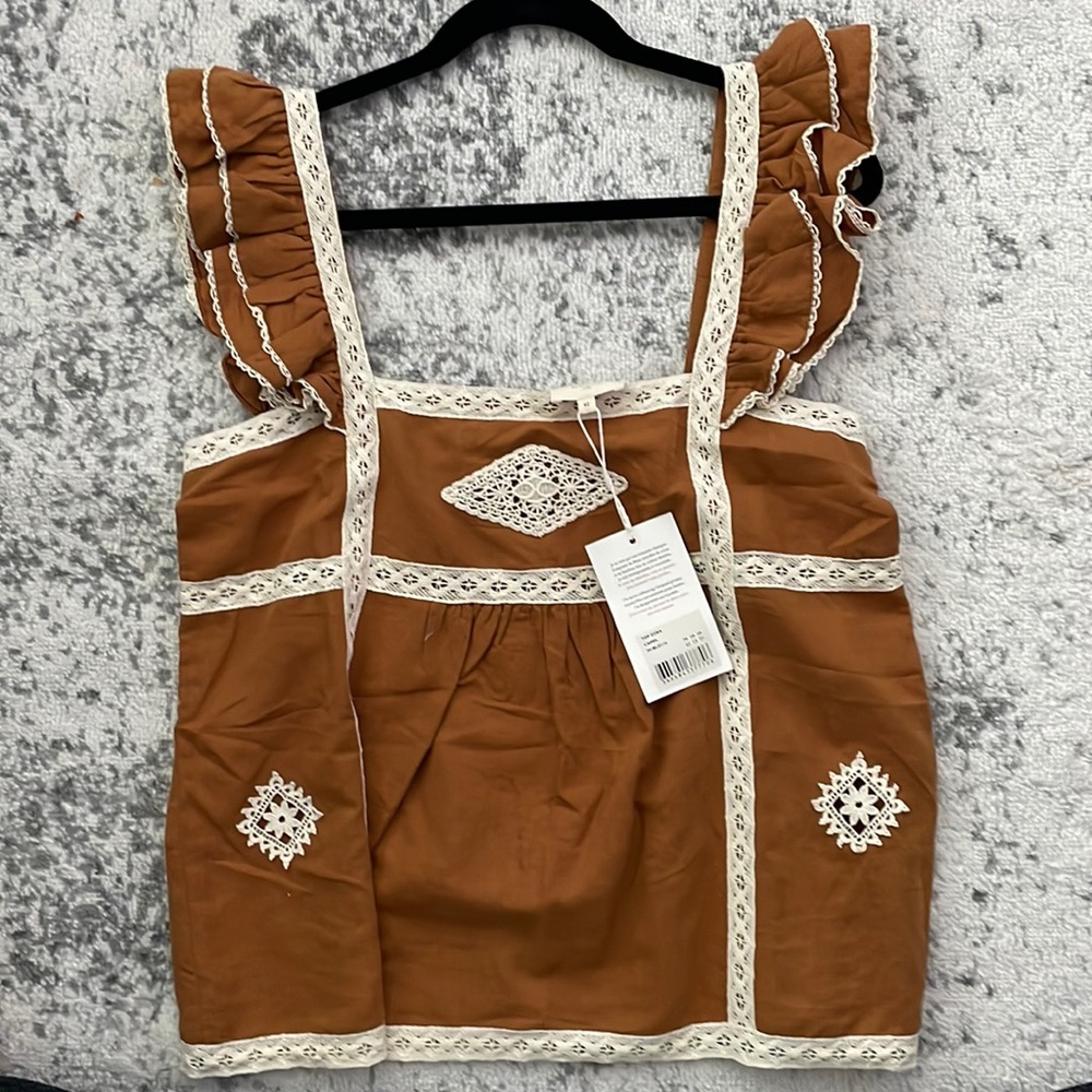Sezane Zora Top Camel Size 42